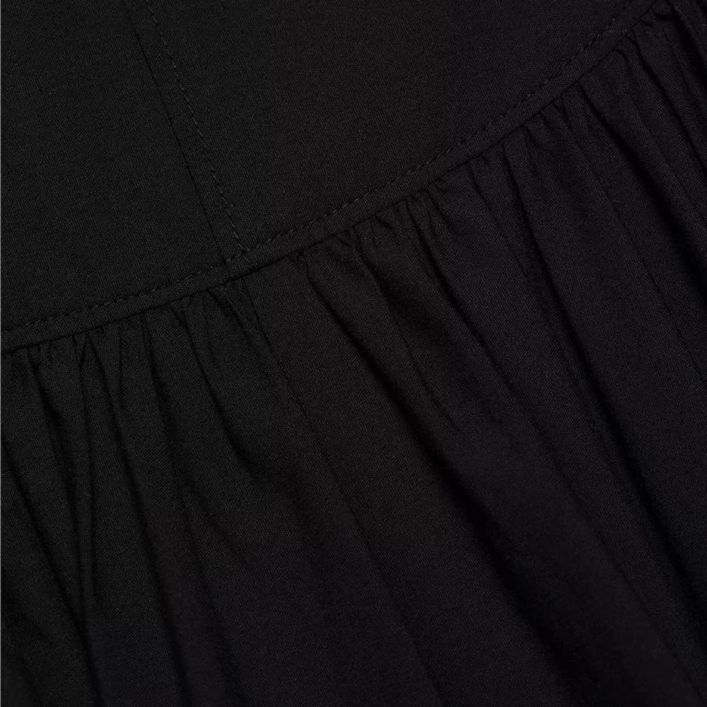 Cinq à Sept Benita Tie-Back Fit & Flare Black midi Dress - Picture 7 of 7